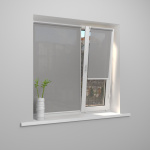 Рулонная штора «Мини» фурнитура Белая. Ткань коллекции «Скрин Витара» Серый (компл. Besta)