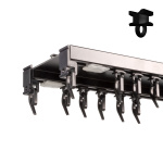 Двухрядный потолочный алюминиевый карниз «Прага» Черный (240-2 бегунок)