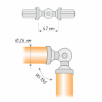 Эркерный соединитель для круглых карнизов (25 БЗА)