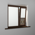 Рулонная штора «UNI 2» фурнитура Коричневая. Ткань коллекции «Топ» Белый