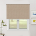 Рулонная штора «Toledo» ø28 фурнитура Хром. Ткань коллекции «Плэин» Бежевый