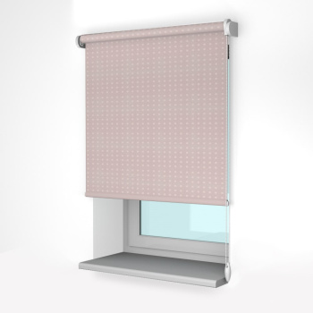 Рулонная штора «Стандарт» фурнитура Белая. Ткань коллекции «Квадро» Мокка