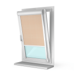 Рулонная штора «UNI 2» фурнитура Белая. Ткань коллекции «Квадро» Бисквит