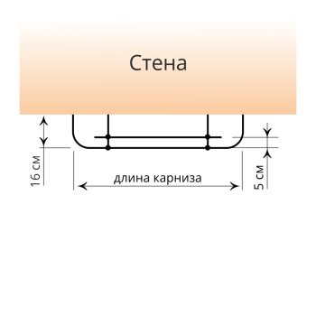 изображение стеновой профильный карниз для штор «универсал» с поворотами к стене двухрядный белый на olexdeco.ru