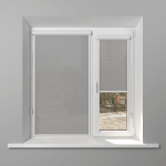 Рулонная штора «UNI 2» фурнитура Белая. Ткань коллекции «Скрин Витара» Серый