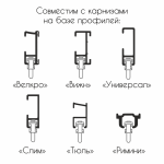 Бегунок на шнуре поворотный LD1 «Волна» шаг 80 мм узкий паз