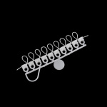Бегунок на шнуре поворотный LD2 «Волна» шаг 60 мм широкий паз