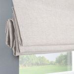 Римская штора белый подъемный механизм «Лен» Молочно-кремовый