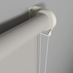 Рулонная штора «Moncada» ø38 фурнитура Белая. Ткань коллекции «Плэин» Светло-серый