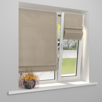Римская штора «Тулон» индивидуальный размер «Лен» Капучино
