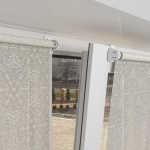 Рулонная штора «Мини» фурнитура Белая. Ткань коллекции «Пандора» Жемчуг (компл. Россия)