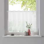 Штора-кафе «Flowers» молоко высота 45см (Ширина 78см)