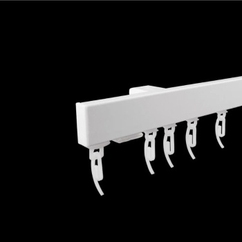изображение стеновой профильный карниз для штор «универсал» однорядный белый на olexdeco.ru