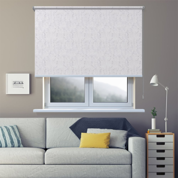 Рулонная штора «Toledo» ø28 фурнитура Сатин. Ткань коллекции «Шелк» Белый (компл. Россия)