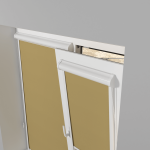 Рулонная штора «UNI 2» фурнитура Белая. Ткань коллекции «Плэин» Хаки