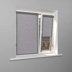 Рулонная штора «UNI 2» фурнитура Темно-серая. Ткань коллекции «Шелк» Серый