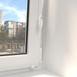 Рулонная штора «Мини» фурнитура Белая. Ткань коллекции «Шелк» Серый (Компл. Besta)