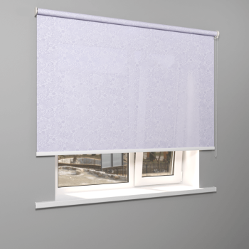 Рулонная штора «Moncada» ø38 фурнитура Белая. Ткань коллекции «Арабеска» Белая