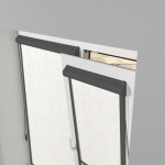 Рулонная штора «UNI 2» фурнитура Темно-серая. Ткань коллекции «Фрассино» Жемчуг глянец