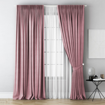 Портьера 1 шт «Lino» роза (310х290)