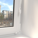 Рулонная штора «Мини» фурнитура Белая. Ткань коллекции «Скрин Витара» Серый (компл. Besta)