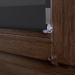 Рулонная штора «Мини День-Ночь» фурнитура Коричневая. Ткань коллекции «Саванна» Черный