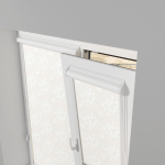 Рулонная штора «UNI 1» фурнитура Белая. Ткань коллекции «Фрассино» Жемчуг