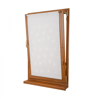 Рулонная штора «Мини» фурнитура Золотой дуб. Ткань коллекции «Одуванчик» Белый (компл. Besta)