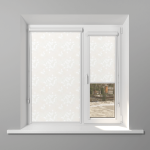 Рулонная штора «UNI 2» фурнитура Белая. Ткань коллекции «Фрассино» Жемчуг