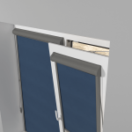 Рулонная штора «UNI 2» фурнитура Темно-серая. Ткань коллекции «Плэин» Сапфировый