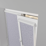 Рулонная штора «UNI 2» фурнитура Белая. Ткань коллекции «Шелк Blackout» Фарфор