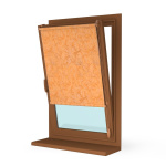 Рулонная штора «Мини» фурнитура Золотой дуб. Ткань коллекции «Шелк» Капучино