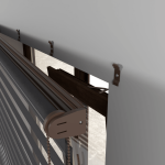 Рулонная штора «MGS День-Ночь» фурнитура Коричневая. Ткань коллекции «Саванна» Черный