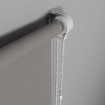 Рулонная штора «Стандарт» фурнитура Белая. Ткань коллекции «Плэин» Серый