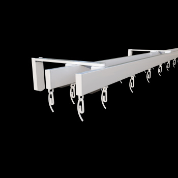 изображение стеновой профильный карниз для штор «универсал» двухрядный белый на olexdeco.ru