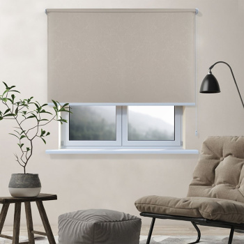 Рулонная штора «Toledo» ø28 фурнитура Белая. Ткань коллекции «Родонит» Муссон