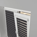 Рулонная штора «UNI 1 День-Ночь» фурнитура Белая. Ткань коллекции «Саванна» Черный