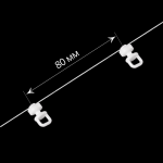 Бегунок на шнуре поворотный JN1 «Волна» шаг 80 мм широкий паз (Белый)