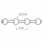 Цепь упр. пластиковая 4,5х12,0 мм (На отрез Белый)
