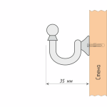 Крючок винтовой 35 мм (ЧМ)