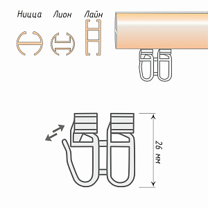 изображение бегунок х-образный двойной на olexdeco.ru