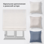 Римская штора белый подъем. мех. «Лен» Жемчужно-белый («Вена» L=90 см H=170 см)