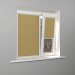 Рулонная штора «UNI 2» фурнитура Белая. Ткань коллекции «Плэин» Хаки