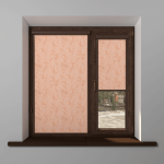 Рулонная штора «UNI 2» фурнитура Коричневая. Ткань коллекции «Шелк Blackout» Мокка