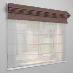 Римская штора «День-ночь» белый подъем. мех. «Лен» Шоколад («Твинс One Touch» L=160 см H=170 см)