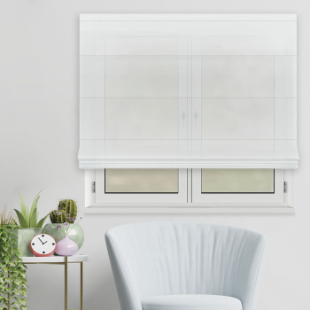 Римская штора тюль «Биенто» Белый («Вена» L=100 см H=170 см)