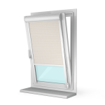 Рулонная штора «UNI 2» фурнитура Белая. Ткань коллекции «Квадро» Шампань