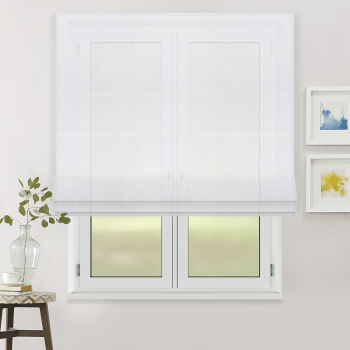 Римская штора тюль «Шелк» Жемчужный («Вена» L=80 см H=170 см)