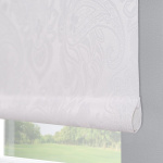 Рулонная штора «Стандарт» фурнитура Белая. Ткань коллекции «Арабеска» Белый