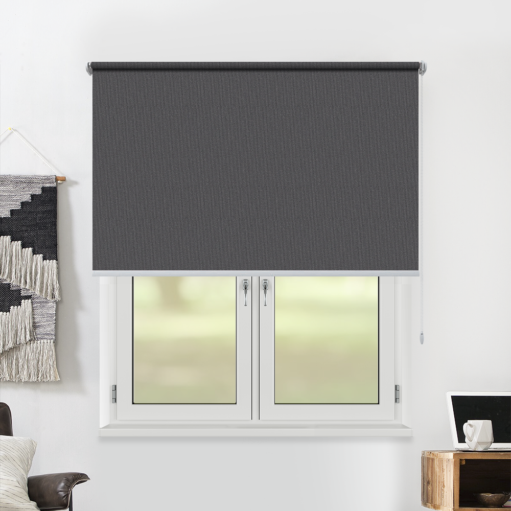 Рулонная штора «Toledo» ø28 фурнитура Белая. Ткань коллекции «Плэин» Муссон